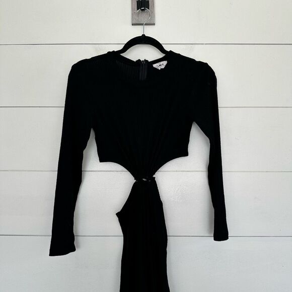 LNA Women’s Extra Small Ribbed Black Cutout Jumpsuit Flawed - Picture 1 of 9